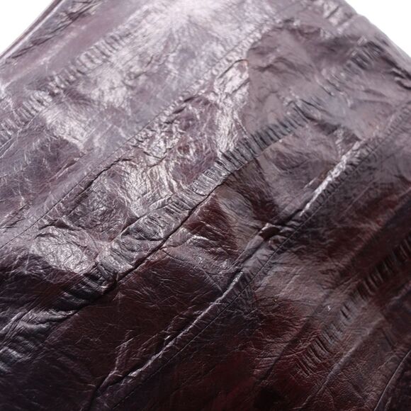 Vintage Brown Eel Skin Leather Purse 70s 80s Soft Shoulder Crossbody Bag - Picture 9 of 16